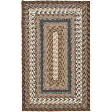 Safavieh 6 x 9 ft. Oval Braided, Brown and Multi Hand Made Rug BRD313A-6OV